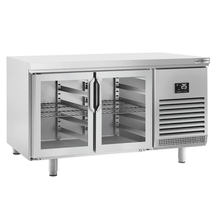 GGM Gastro Commercial Counter Fridge PREMIUM PLUS - 1618x800mm - glass doors - double glazing - capacity 420 litres