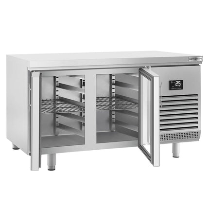 GGM Gastro Commercial Counter Fridge PREMIUM PLUS - 1618x800mm - glass doors - double glazing - capacity 420 litres