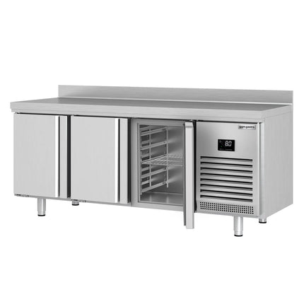 GGM Gastro Commercial Counter Fridge PREMIUM PLUS - 1960x600mm - with 3 doors - with upstand - capacity 385 litres