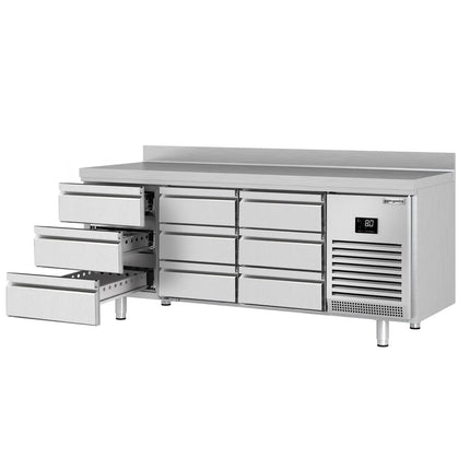 GGM Gastro Commercial Counter Fridge PREMIUM PLUS - 1960x600mm - with 9 drawers [1/3] - with upstand - capacity 385 litres
