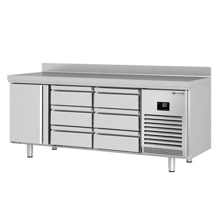 GGM Gastro Commercial Counter Fridge PREMIUM PLUS - 1960x700mm - with 1 door - 6 drawers [1/3] - with upstand - capacity 465 litres