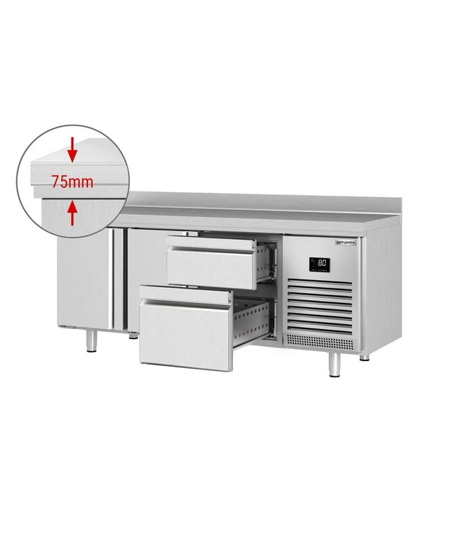 GGM Gastro Commercial Counter Fridge PREMIUM PLUS - 1960x700mm - with 2 doors - 2 drawers [1/3] - with upstand