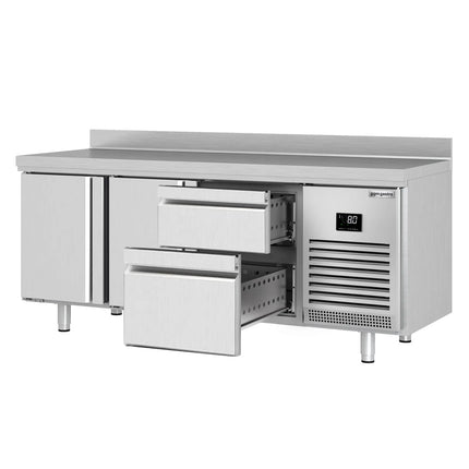 GGM Gastro Commercial Counter Fridge PREMIUM PLUS - 1960x700mm - with 2 doors - 2 drawers [1/3] - with upstand