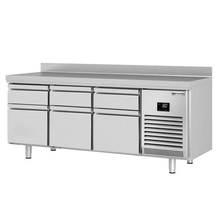 GGM Gastro Commercial Counter Fridge PREMIUM PLUS - 1960x700mm - with 6 drawers [1/3] - with upstand - capacity 465 litres