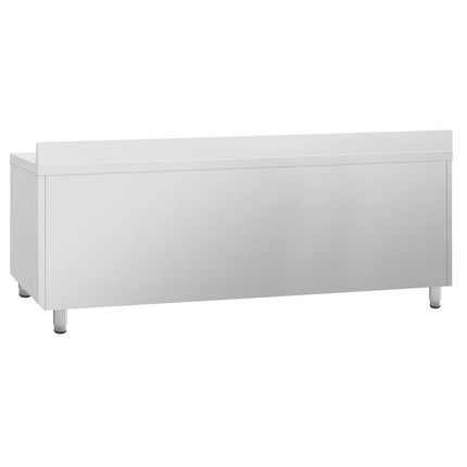 GGM Gastro Commercial Counter Fridge PREMIUM PLUS - 2452x600mm - glass doors - with upstand - with 4 doors - capacity 525 litres