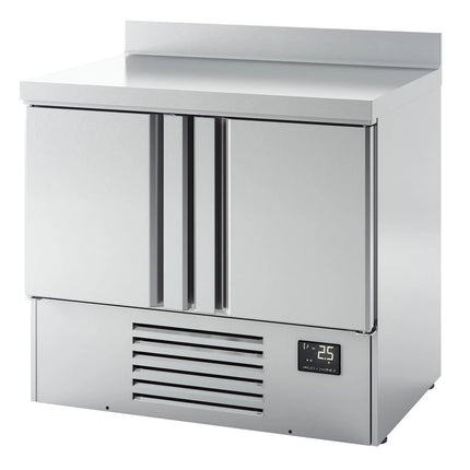 GGM Gastro Commercial Counter Fridge PREMIUM PLUS - 978x700mm - with 2 doors - with upstand - capacity 230 litres