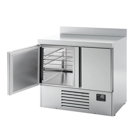 GGM Gastro Commercial Counter Fridge PREMIUM PLUS - 978x700mm - with 2 doors - with upstand - capacity 230 litres
