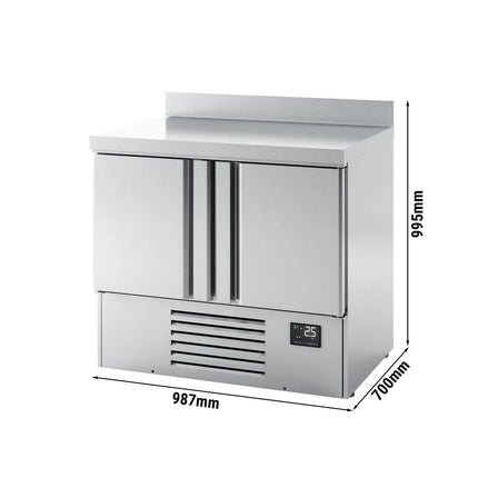 GGM Gastro Commercial Counter Fridge PREMIUM PLUS - 978x700mm - with 2 doors - with upstand - capacity 230 litres