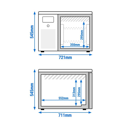 GGM Gastro Commercial Countertop Blast Chiller/Freezer - 3x GN 1/1 or EN 600x400mm - with Touchscreen Controller - 68L