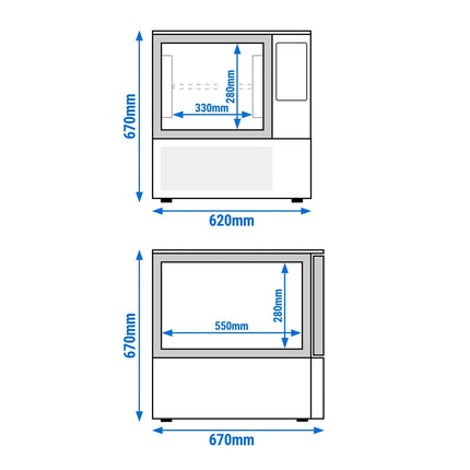GGM Gastro Commercial Countertop Blast Chiller/Freezer - 3x GN 1/1 - with Touchscreen Controller - 55L