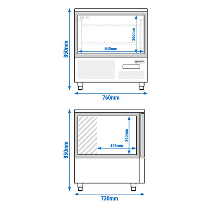 GGM Gastro Commercial Countertop Blast Chiller/Freezer - 5x GN 1/1