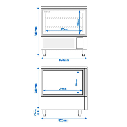 GGM Gastro Commercial Countertop Blast Chiller/Freezer - 5x GN 1/1 or EN 600x400mm - with Touchscreen Controller - 118L