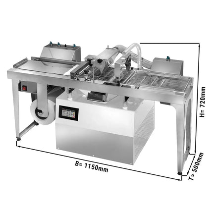 GGM Gastro Commercial Countertop Chocolate Tempering Machine - 11kg - 1,1kW - with Dispensing Spout - incl. Work Shelf - Enrobing Area
