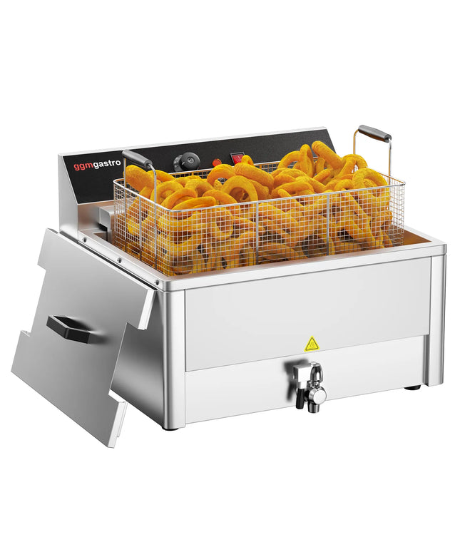 GGM Gastro Commercial Countertop Electric Fish Fryer - 20.4 litres - 5kW - with drain tap