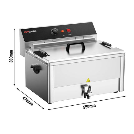 GGM Gastro Commercial Countertop Electric Fish Fryer - 20.4 litres - 5kW - with drain tap