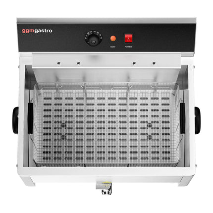 GGM Gastro Commercial Countertop Electric Fish Fryer - 20.4 litres - 5kW - with drain tap
