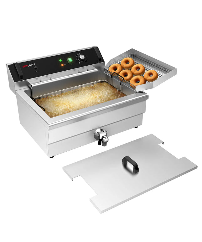 GGM Gastro Commercial Countertop Electric Fish Fryer - 30 litres - 5kW - with drain tap