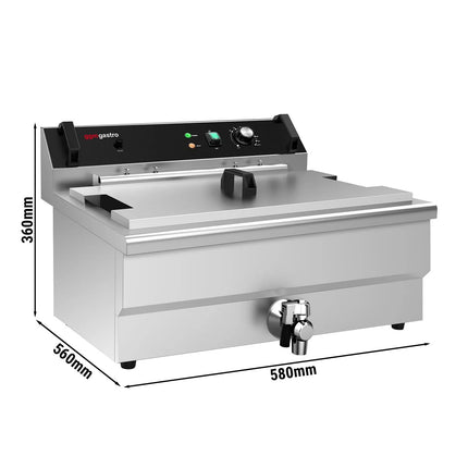 GGM Gastro Commercial Countertop Electric Fish Fryer - 30 litres - 5kW - with drain tap
