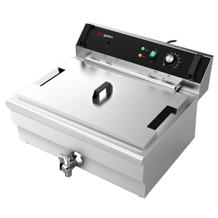 GGM Gastro Commercial Countertop Electric Fish Fryer - 30 litres - 5kW - with drain tap