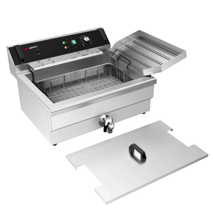 GGM Gastro Commercial Countertop Electric Fish Fryer - 30 litres - 5kW - with drain tap