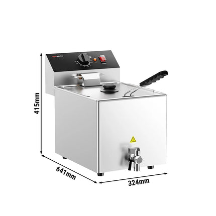GGM Gastro Commercial Countertop Electric Fryer - 12 litres - 3.25kW - Manual - with drain tap