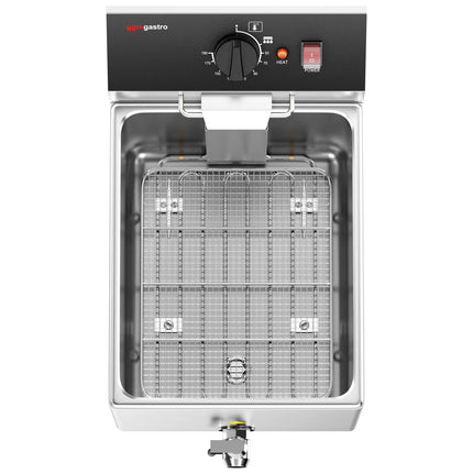 GGM Gastro Commercial Countertop Electric Fryer - 12 litres - 3.25kW - Manual - with drain tap