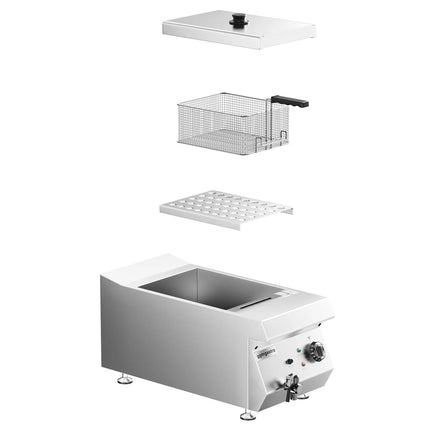 GGM Gastro Commercial Countertop Electric Fryer - 13 litres - 4.5kW - with drain tap