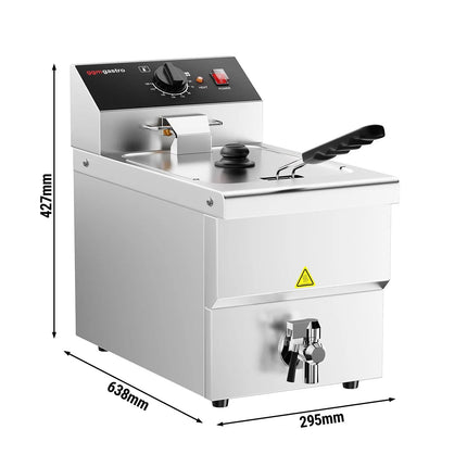 GGM Gastro Commercial Countertop Electric Fryer - 8 litres - 3.25kW - Manual - with drain tap
