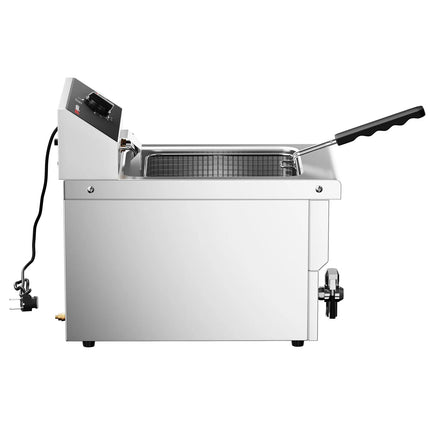 GGM Gastro Commercial Countertop Electric Fryer - 8 litres - 3.25kW - Manual - with drain tap