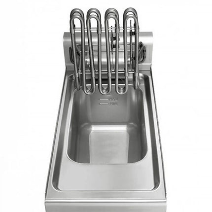GGM Gastro Commercial Countertop Electric Twin Tank Fryer - 10+10 litres - 12kW - Manual - with drain tap - incl. base frame