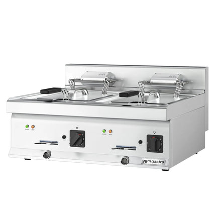 GGM Gastro Commercial Countertop Electric Twin Tank Fryer - 10+10 litres - 18kW