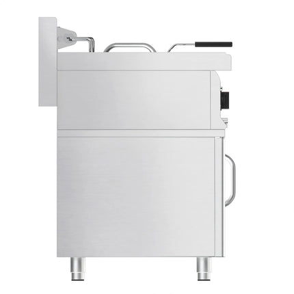 GGM Gastro Commercial Countertop Electric Twin Tank Fryer - 10+10 litres - 18kW - incl. substructure with 2 doors
