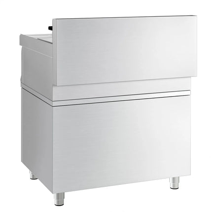 GGM Gastro Commercial Countertop Electric Twin Tank Fryer - 10+10 litres - 18kW - Manual - with drain tap - incl. base frame - incl. substructure with 2 doors