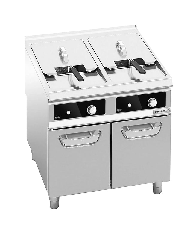 GGM Gastro Commercial Countertop Electric Twin Tank Fryer  - 22+22 litres - 44kW - Bflex Digital