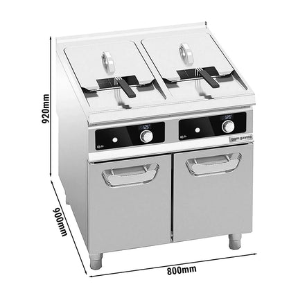GGM Gastro Commercial Countertop Electric Twin Tank Fryer  - 22+22 litres - 44kW - Bflex Digital