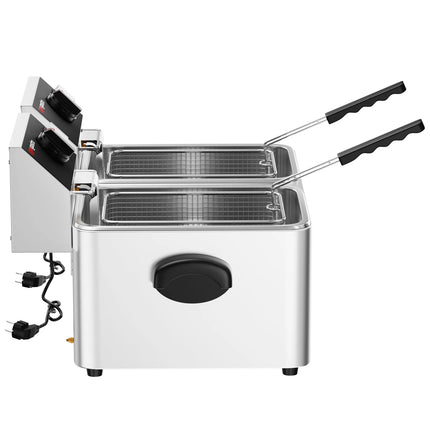 GGM Gastro Commercial Countertop Electric Twin Tank Fryer - 4+4 litres - 5kW