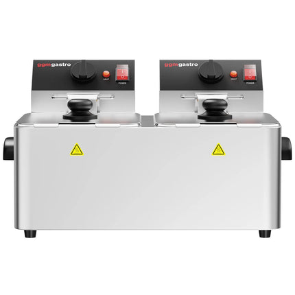 GGM Gastro Commercial Countertop Electric Twin Tank Fryer - 4+4 litres - 5kW