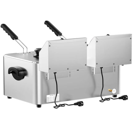 GGM Gastro Commercial Countertop Electric Twin Tank Fryer - 4+4 litres - 5kW