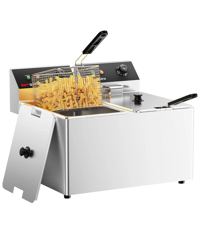 GGM Gastro Commercial Countertop Electric Twin Tank Fryer - 8+8 litres - 6.5kW