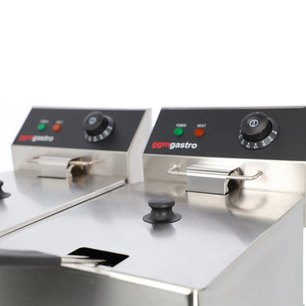 GGM Gastro Commercial Countertop Electric Twin Tank Fryer - 8+8 litres - 6.5kW