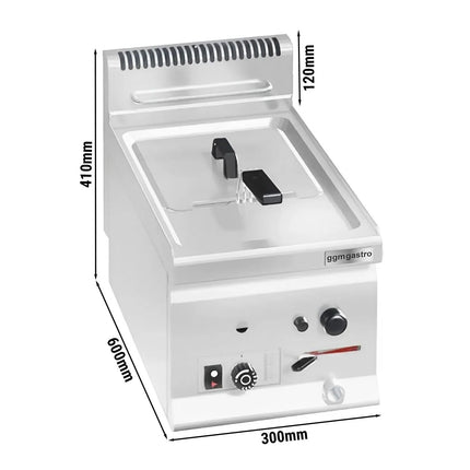 GGM Gastro Commercial Countertop Gas Fryer - 8 litres - 6.6kW - with drain tap