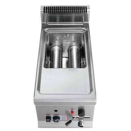 GGM Gastro Commercial Countertop Gas Fryer - 8 litres - 6.6kW - with drain tap
