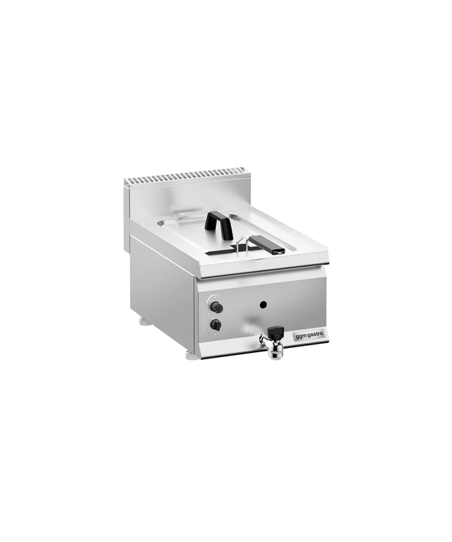 GGM Gastro Commercial Countertop Gas Fryer - 8 litres - 6kW - Manual - with drain tap
