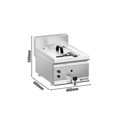 GGM Gastro Commercial Countertop Gas Fryer - 8 litres - 6kW - Manual - with drain tap