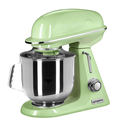 GGM Gastro Commercial Countertop Planetary Mixer  - 7L - 350W - incl. 3 attachments - Mint Green