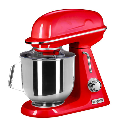 GGM Gastro Commercial Countertop Planetary Mixer  - 7L - 350W - incl. 3 attachments - Red
