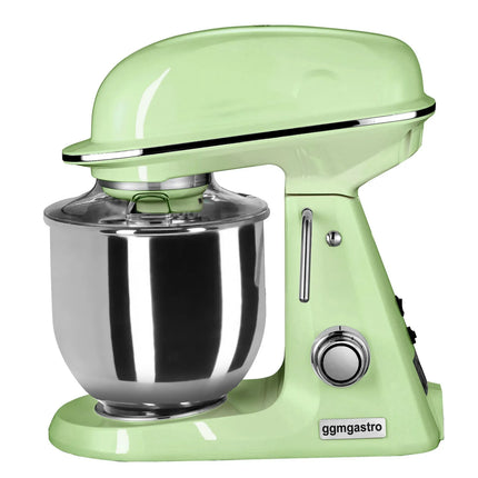 GGM Gastro Commercial Countertop Planetary Mixer  - 7L - 350W - incl. 3 attachments - Mint Green