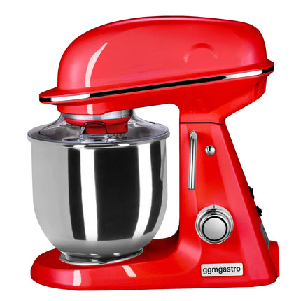 GGM Gastro Commercial Countertop Planetary Mixer  - 7L - 350W - incl. 3 attachments - Red