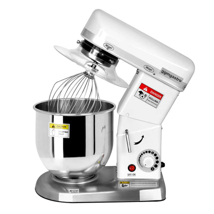 GGM Gastro Commercial Countertop Planetary Mixer  - 7L - 500W - incl. 3 attachments