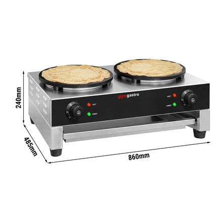 GGM Gastro Commercial Crepe Maker - Double - 2x400mm - incl. crepe spreader